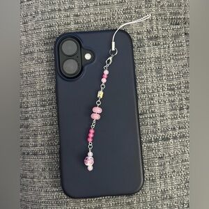 Elegant Pink Handmade Beaded Phone Charm